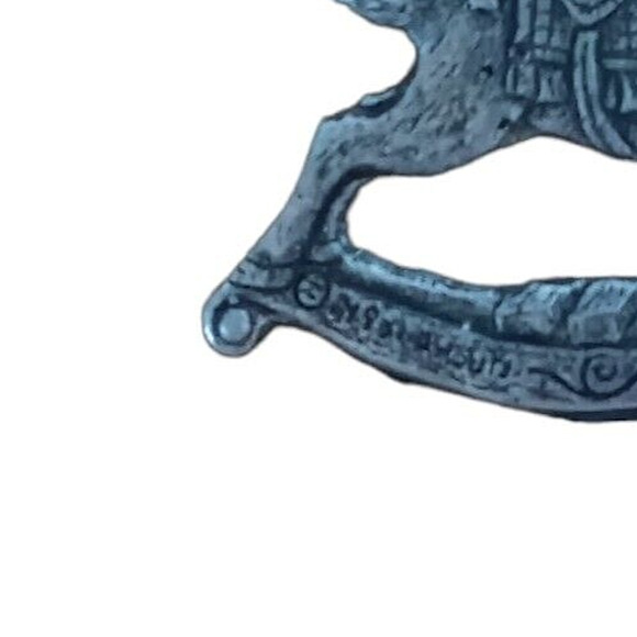 Vintage Pewter Rocking Horse Reindeer Ornament Rare Christmas Tree Decor Gift - Picture 5 of 13